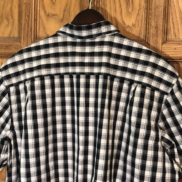 Carhartt Black Plaid Shirt Men's 2XL Button Down Short Sleeve Casual Work Shirt - Picture 11 of 13